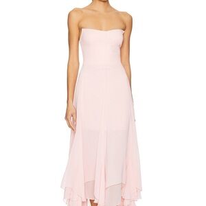 Amanda Uprichard Strapless Light Pink Maxi Dress
